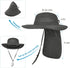 IYEBRAO 2 Pack Mens UV Protection Sun Hat with Neck Flap, Summer Foldable Mesh Boonie Cap for Fishing