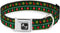Christmas Sweater Stitch Dog Collar Seatbelt Buckle - Green White Gold Red, 1.5 Inch Wide, 13 to 18 Inches