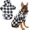 KOOLTAIL Plaid Dog Hoodie - Pet Clothes Sweater with Hat and Pocket for Small Medium Large Dogs, White XL