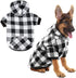 KOOLTAIL Plaid Dog Hoodie - Pet Clothes Sweater with Hat and Pocket for Small Medium Large Dogs, White XL