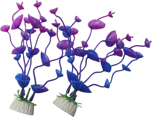 4 Pcs Green Artificial Plastic Plants Fish Tank Plants Fish Aquarium Decoration (Purple) by OZXNO
