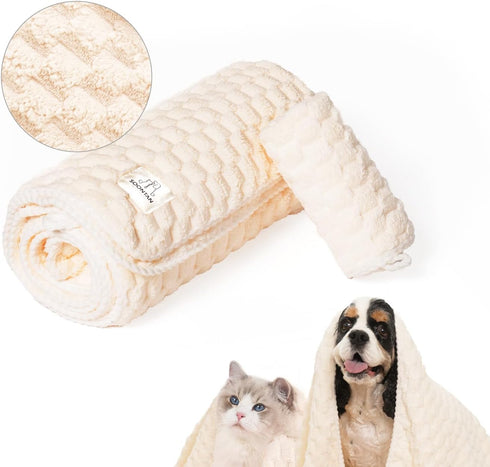 Microfiber Dog and Cat Towel Set, Quick-Dry Bath and Grooming Towels for Pets, Includes 2 Different Sized Towels