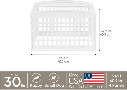 24" 4-Panel 35 35 24, IRIS USA Dog Playpen Puppy Playpen, x x Puppy Fence, Dog Playpen, Dog Play Pen Indoors, Pet