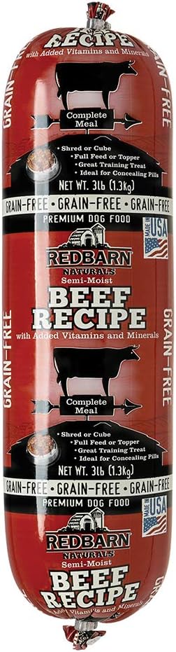 Redbarn Grain Free Dog Food Roll, Beef, 3lb (1-Count)