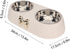 Stainless Steel Dog Bowls with Non Skid Silicone Mat - Pet Food and Water Feeder Bowls (Beige)