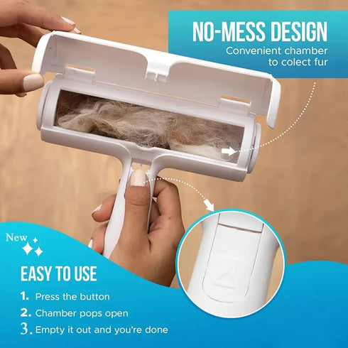 TheOfficeGuys Reusable Lint Roller for Pet Hair, Self Cleaning Brush for Furniture, Couch, Bed, Carpet, Cars