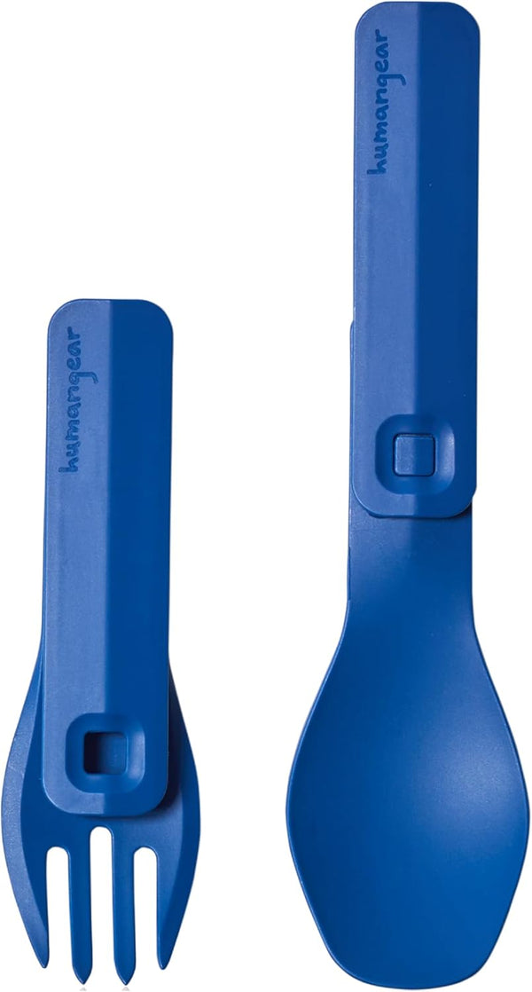 humangear GoBites Click | Portable & Convertible Travel Utensils | Collapsible Fork and Spoon for Camping