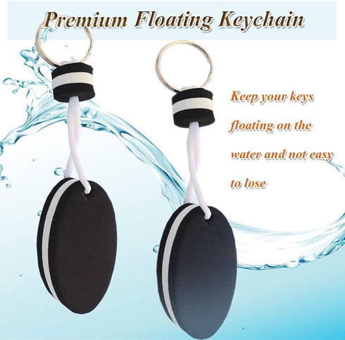 Floating Keychain for Boat Keys - 2PCS Oval Shaped Foam Key Rings for Boating