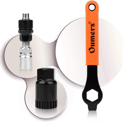 Oumers Bike Crank Extractor and Bottom Bracket Remover with 16mm Spanner Wrench, Bicycle Crank Removal Tool Crank Puller Tool-Bike Crank Arm Remover Spanner Repair Tools Kit by Oumers