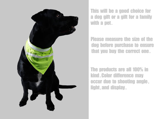 2 Pack Reflective Dog Bandana - Large/Medium/Small, Personalized Neon Color, High Visibility for Night Walking
