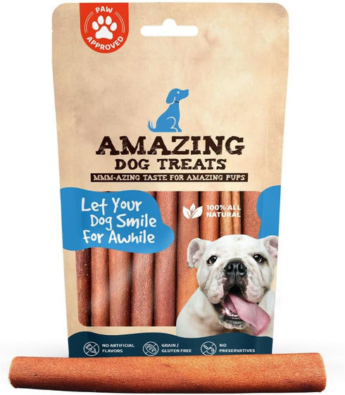 Amazing Dog Treats 6 Inch Collagen Stick - 25 Count, 95% Natural Collagen Bully Sticks for Dogs