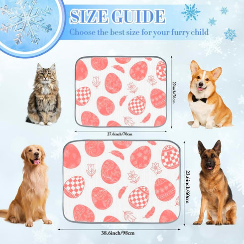 imiBBWQu Summer 27" 22" Cooling Mat for Dogs Pink Easter Eggs Pet Ice Pad Mat Washable Cat Dog Pet Cooling Pad Bed Dog