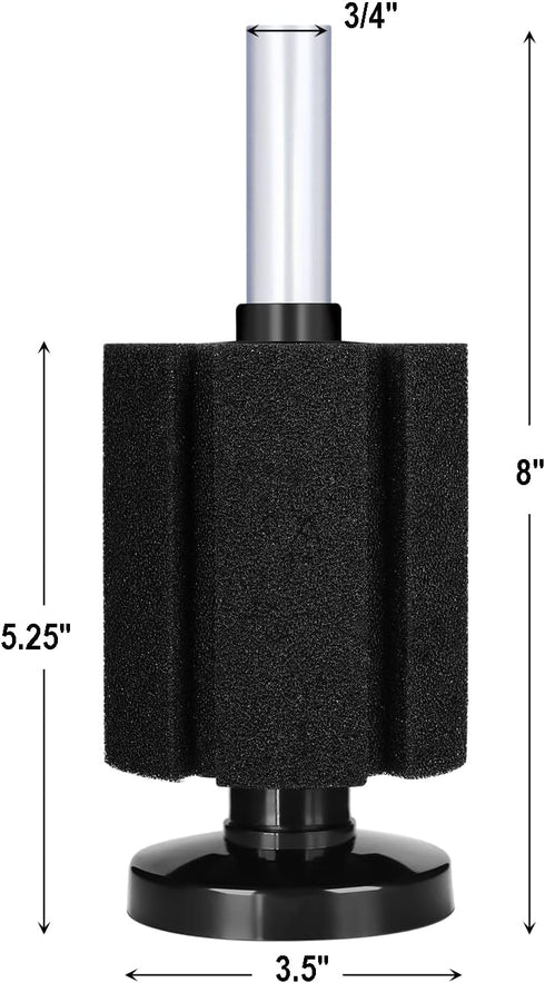 AQUANEAT Sponge Filter for Aquarium, Breeding Fry, Betta, Shrimp, Nano Fish Tank, 4pcs (M Large up to 50Gal)