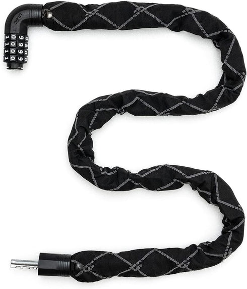 Steel Kombat Heavy-Duty Bike Chain Lock Combo, Anti-Theft Security Lock for Bicycle, Motorcycle, Door, Fence (7mm x