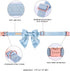 Unique Style Paws Silk Blue Dog Collar, Adjustable Durable Collar with Bowtie for Medium Dogs