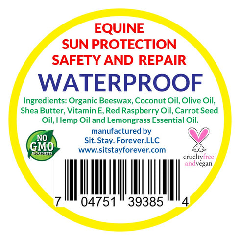 Sit Stay Forever Organic Sunscreen & Moisturizer for Horses, Sun Protection for Nose and Sensitive Skin, 4 oz