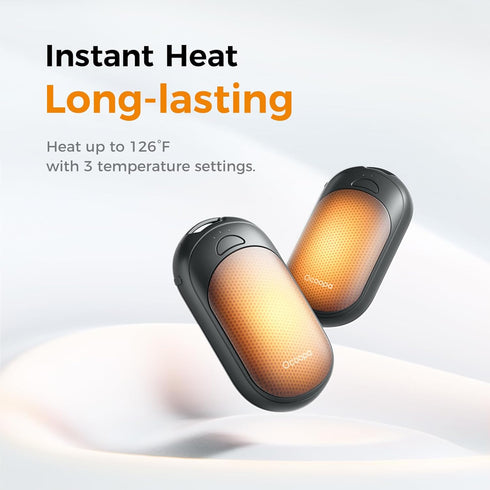2 Pack, 100-126F, 3-Settings, 8 UT3 OCOOPA Magnetic Hand Warmers Rechargeable UL Safety Heat Pocket-Sized, Max. Hrs