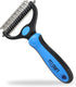 Pet Craft Supply 2-in-1 Dog Grooming Rake Undercoat Brush, Dematting Detangler Tool with Double Sided Metal Comb