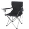 Generic Quad Folding Camp Chair with Cup Holder, Black Sturdy Foldable Lawn Chair