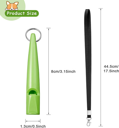 Weewooday 5 Pieces Dog Whistles for Recall Training - High Pitch Plastic Dog Training Whistle with Lanyards & Key Rings