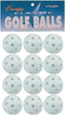 Champion Sports Plastic Golf Practice Balls, 12 Pack, White Durable Hollow Design,