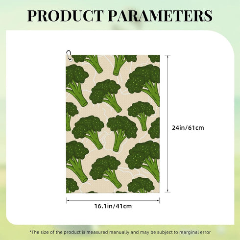 Zhbvncp 16x24 Inch Green Broccoli Microfiber Golf Towel with Carabiner Clip, Absorbent Waffle Weave Towel for Golf Bags