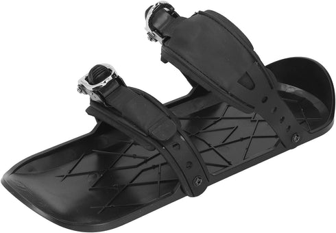 VGEBY Mini Ski Skates, Short Thin Ski Skates Attach to Skis Boots for Outdoor Winter Skiing, Black One Size