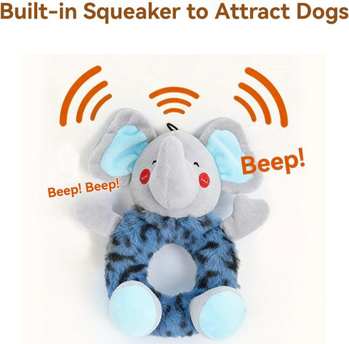 Layheld Set 2pcs) Dog Chew Toy Animal Ring Puppy Monkey Lion Sheep Zebra Elephant Design Squeaker Cute Pet Accessories