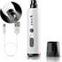 K&K Dog Nail Grinder with 2 LED Light, Professional 2-Speed Electric Nail Clipper for Large Medium Small Dogs (White)