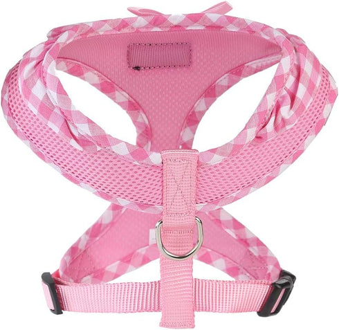 SuperBuddy Upgraded Soft Mesh Dog Harness, Lightweight Breathable Pet Harness for Outdoor Walking, Pink - Medium