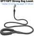 6FT 10FT Strong Dog Leash - Black Rope Leash with Highly Reflective Threads and Soft Padded Handle for Small Medium