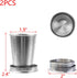 MY MIRONEY 2PCS Telescopic Stainless Steel Collapsible Cup, Portable Folding Shot Glass with Keychain and Lid (2.5 Oz)