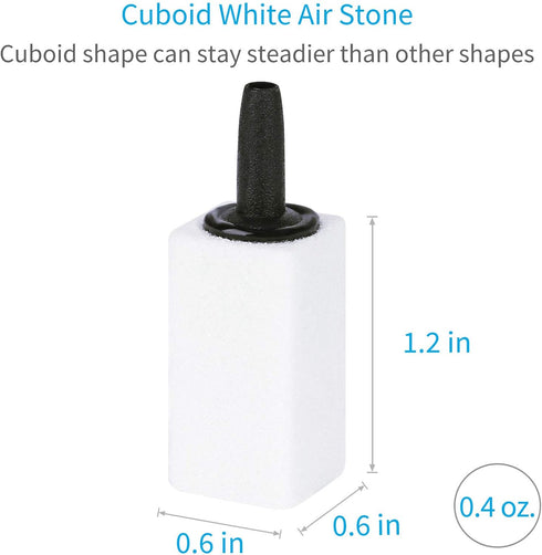 Pawfly 1.2 Inch Air Stone White Cuboid Bubble Stone Diffuser for Aquarium Fish Tank and Pump, 10 Pack