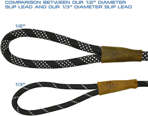 Max and Neo Rope Slip Lead Reflective 5 Foot - We Donate a Leash to a Dog Rescue for Every Leash Sold (5 FT x 1/3" SMALL DOG, PINK)