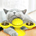 Generic Interactive Windmill Cat Toy with Catnip & Spinning LED Light Ball Suction Cup Indoor Kitten Toy with Massage