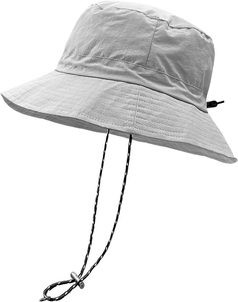 woogwin Waterproof Bucket Rain Hat - Quick Dry Packable Boonie Sun Hat with Chin Strap for UV Protection