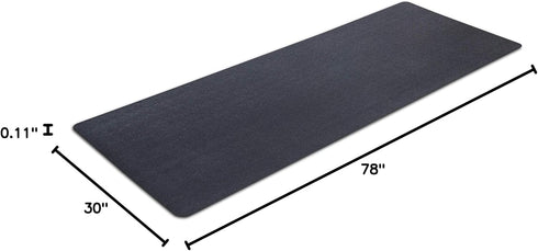 MotionTex Exercise Equipment Mat for Treadmill, Stationary Bike, Rowing Machine, Home Gym Floor Protection, 30" x 78"