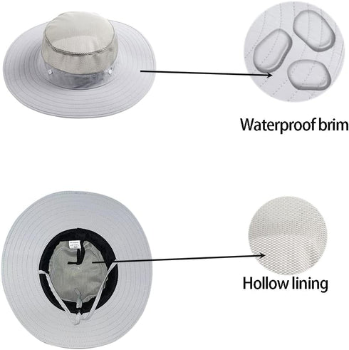 Mosquito Netting Bug Face Veil Hat - Mesh Safari Camping Fishing Cap for Garden and Beekeeping