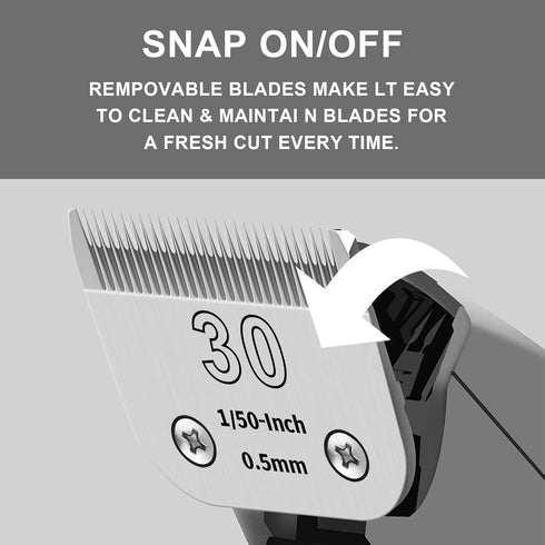 30# Detachable Pet Clipper Replacement Blades Compatible with Andis/Oster A5/Wahl KM10 Series Dog Clipper (2 Pack)
