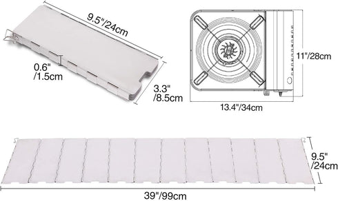 REDCAMP Folding Outdoor Stove Windscreen, 12 Plates Aluminum Camping Stove Windshield