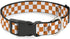 Buckle-Down Plastic Clip Collar - Checker White/TN Orange, 1" Wide, Fits 15-26" Neck