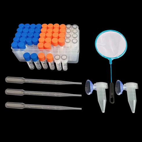 Saricho Brine Shrimp Egg Dispense Storage Kit with 50 Egg Collection Bottles, Holder,