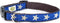 Adjustable Hemp Dog Collar in Star Pattern - Blue, Small