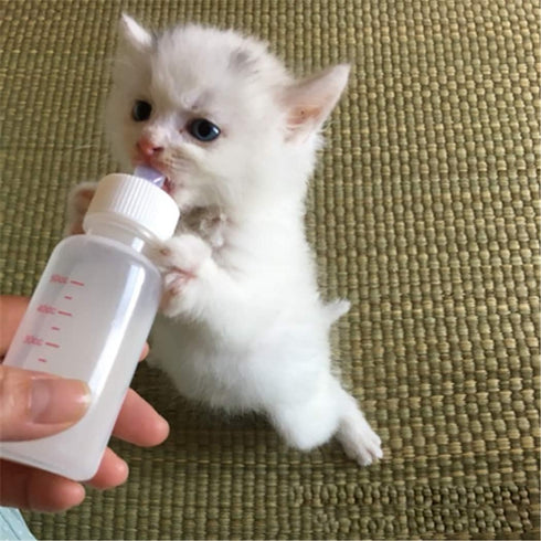 DoubleWood Pet Nursing Bottle Kits with Replacement Nipple for Newborn Kittens, Puppies, Rabbits