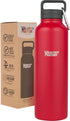 Healthy Human Stainless Steel Water Bottle, Double Walled Vacuum Insulated, 40 oz / 1183 ML, Red Hot