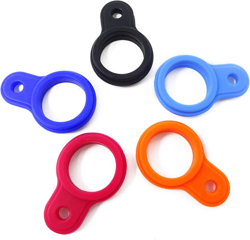 Honbay 5PCS Silicone Water Bottle Carrier Water Bottler Holder with Metal Keychain Clip Ring for Outdoor Activities