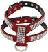 Dogs Kingdom Rhinestone Crystal Pet Dog Harness Leash Set, Customized for Small Dogs, Red, 2Pcs