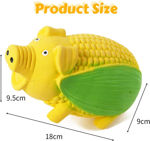 Squeaky Pig Dog Toys 3 Pack - Grunting Veggie Pig Toy for Small Medium Large Dogs, Durable Rubber Chew Toys