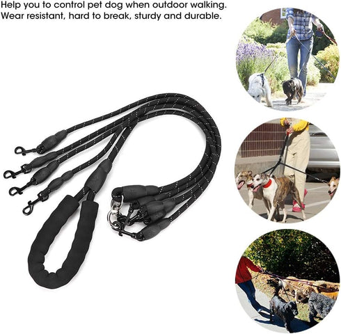 4 Way Dog Leash, 4 in 1 Traction Rope for Dogs Cats Outdoor Walking for Medium Large Dogs