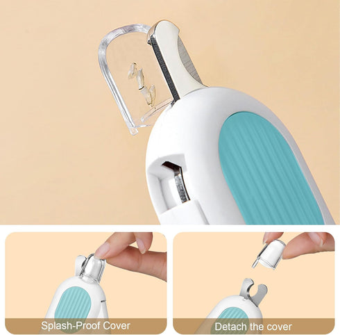 Odoland Cat Nail Clipper with LED Light, Nail File, Dog Claw Trimmer - Pet Grooming Tool for Tiny Dog Cat Kitten Bunny